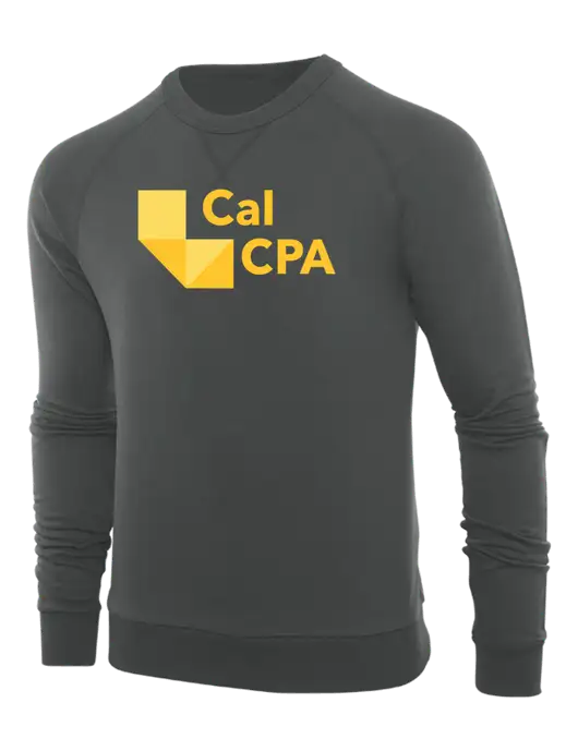 Allmade Charcoal Grey Organic French Terry Crewneck Sweatshirt w/CalCPA Logo