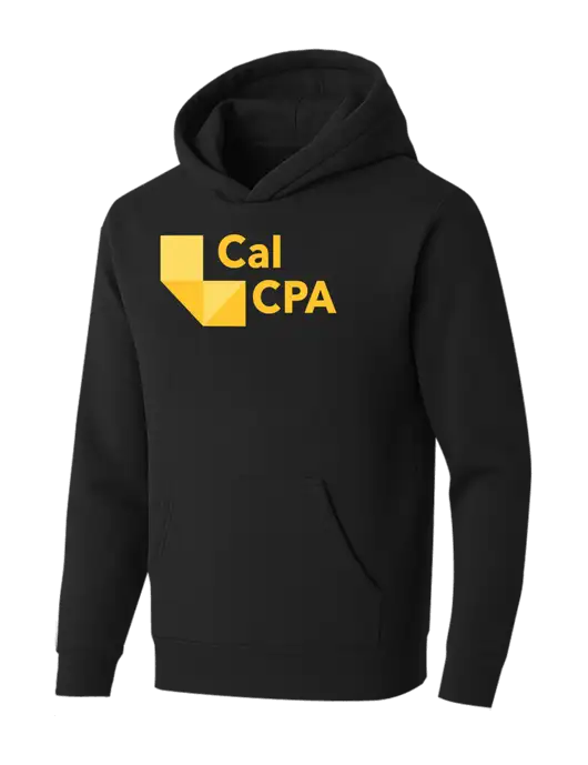 BELLA+CANVAS Black Sponge Fleece Pullover Hoodie w/CalCPA Logo