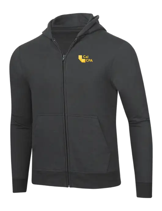 Charcoal 8.5 oz Ring Spun Zip Hooded Sweatshirt w/CalCPA Logo
