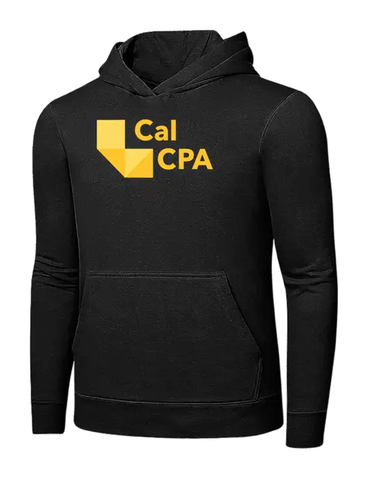 Jet Black 7.8 oz Ring Spun Hooded Sweatshirt w/CalCPA Logo
