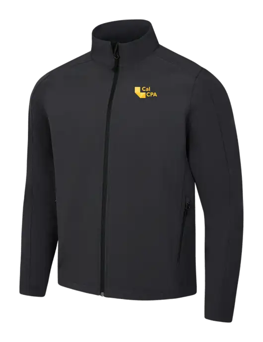 Black Charcoal Heather Core Soft Shell Jacket w/CalCPA Logo