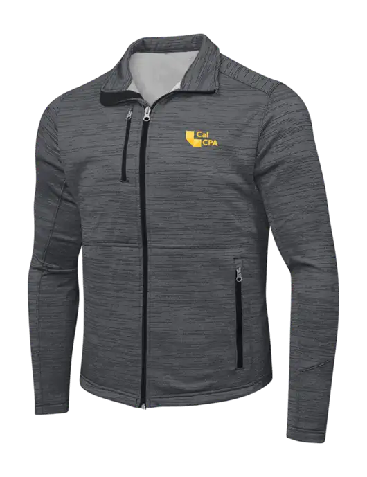 Dark Grey Digi Stripe Fleece Jacket w/CalCPA Logo