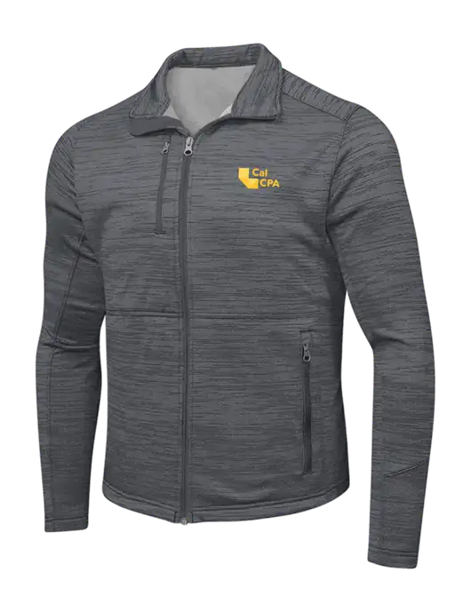 Medium Grey Digi Stripe Fleece Jacket w/CalCPA Logo