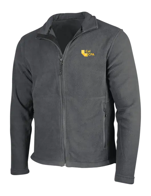 Dark Grey Fleece Jacket w/CalCPA Logo