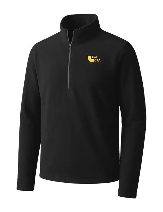 Black Microfleece 1/2 Zip Pullover w/CalCPA Logo