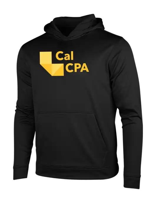 Black Fleece Sport-Wick Hooded Pullover w/CalCPA Logo