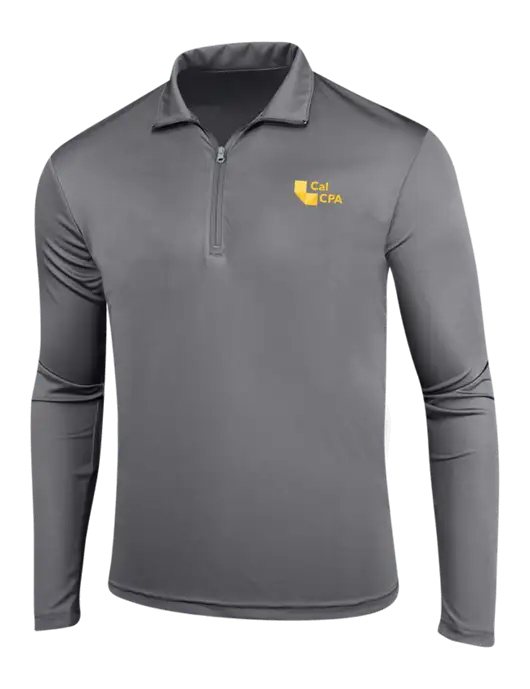 Medium Grey PosiCharge Competitor 1/4 Zip Pullover w/CalCPA Logo