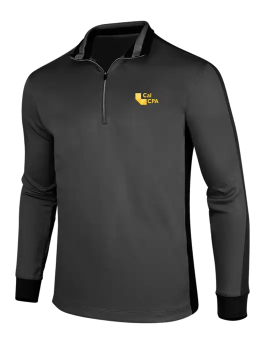 NIKE Anthracite Heather/Black Dry-Fit 1/2 Zip Cover-Up w/CalCPA Logo
