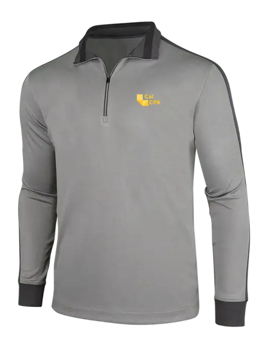 NIKE Athletic Grey/Heather Dark Grey Dry-Fit 1/2 Zip Cover-Up w/CalCPA Logo