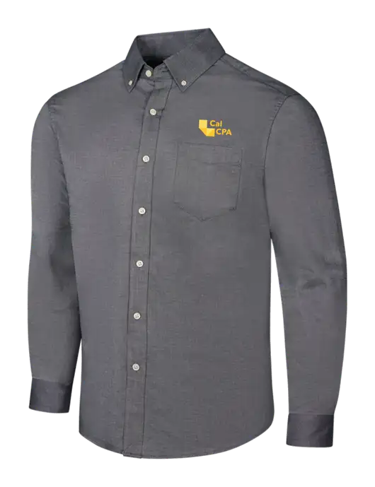 Dark Grey SuperPro Oxford Shirt w/CalCPA Logo
