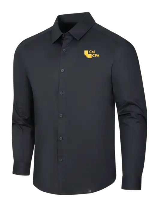 OGIO Black Commuter Woven Shirt w/CalCPA Logo
