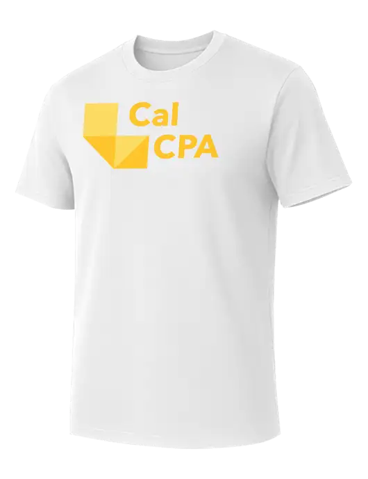Allmade Bright White Organic Cotton Tee w/CalCPA Logo