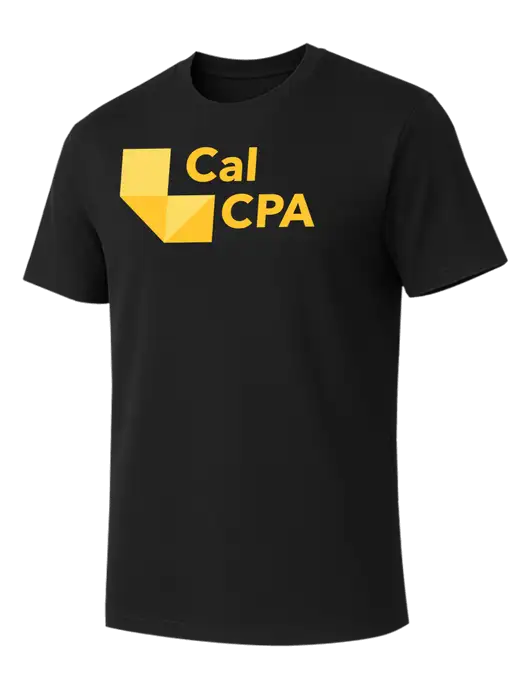 Allmade Deep Black Organic Cotton Tee w/CalCPA Logo