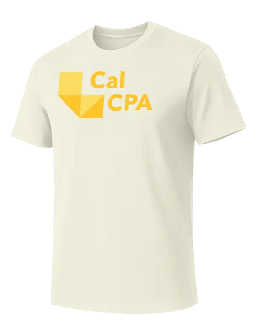 Allmade White Sand Organic Cotton Tee w/CalCPA Logo