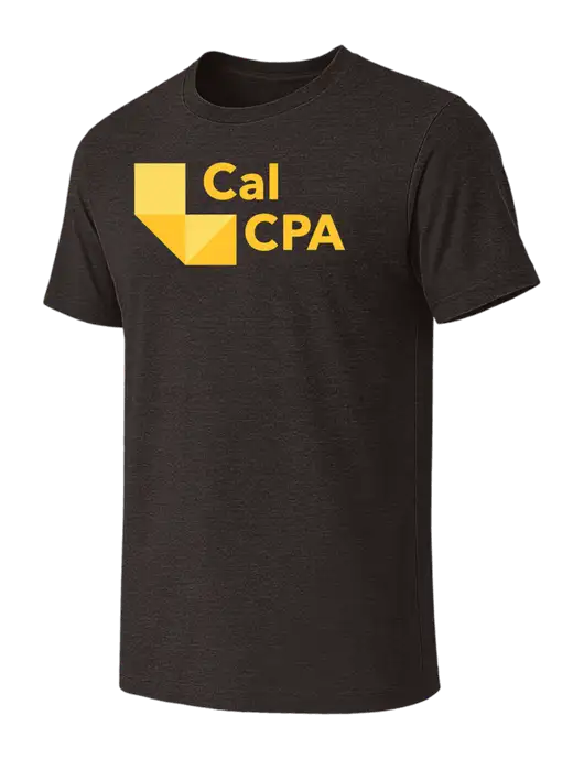 BELLA+CANVAS Dark Grey Heather CVC Short Sleeve Tee w/CalCPA Logo