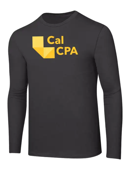 Ring Spun Charcoal 4.5 oz Long Sleeve T-Shirt w/CalCPA Logo