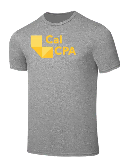 Seriously Soft Light Heather Grey T-Shirt w/CalCPA Logo