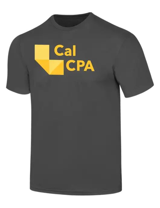 Simply Soft Charcoal 4.5oz  Poly/Combed Ring Spun Cotton T-Shirt w/CalCPA Logo