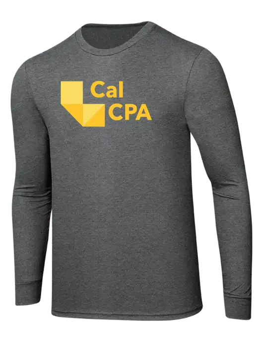 Simply Soft Long Sleeve Medium Grey Frost 4.5 oz, Poly/Combed Ring Spun Cotton T-Shirt w/CalCPA Logo