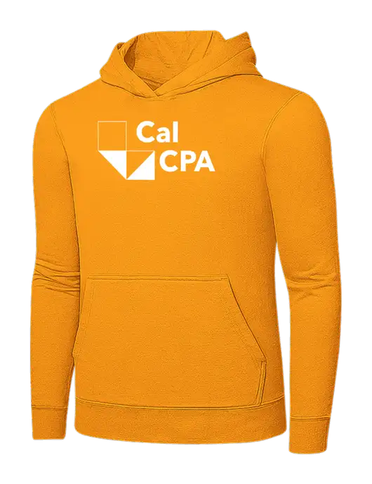 Yellow Gold 7.8 oz Ring Spun Hooded Sweatshirt w/CalCPA Logo