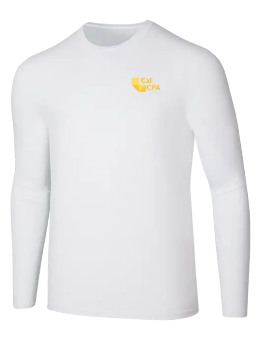 Seriously Soft White Long Sleeve T-Shirt w/CalCPA Logo
