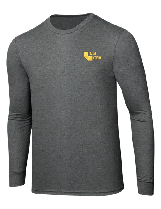 Simply Soft Long Sleeve Medium Grey Frost 4.5 oz, Poly/Combed Ring Spun Cotton T-Shirt w/CalCPA Logo