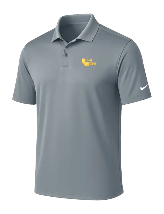 NIKE Medium Grey Victory Solid Polo w/CalCPA Logo