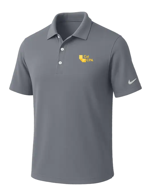 NIKE Medium Grey Dri-Fit Micro Pique Polo w/CalCPA Logo
