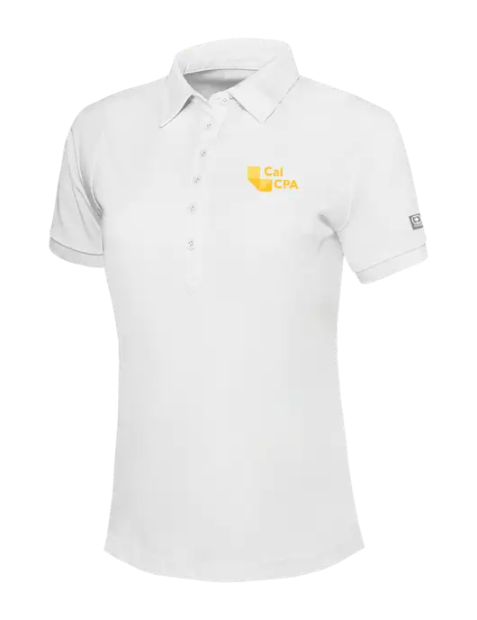OGIO Womens Bright White Jewel Polo w/CalCPA Logo