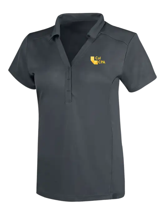 OGIO Dark Grey Womens Framework Polo w/CalCPA Logo