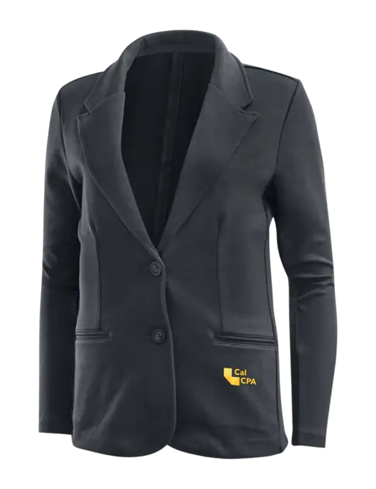 Charcoal Grey Womens Knit Blazer w/CalCPA Logo