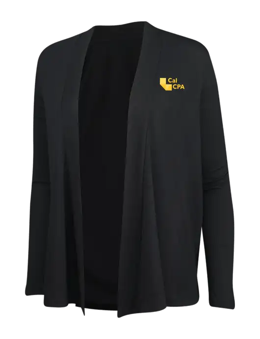 Black Womens Concept Cardigan w/CalCPA Logo