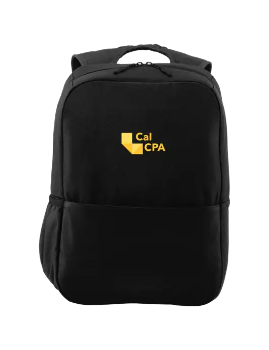Access Square Laptop Black Backpack w/CalCPA Logo
