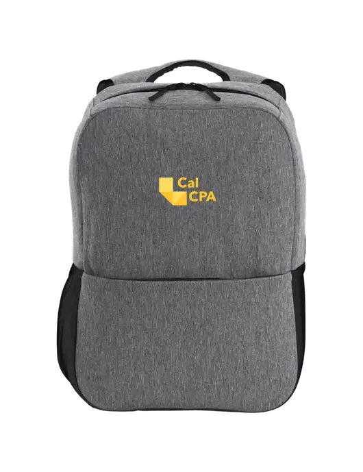 Access Square Laptop Graphite Heather/Black Backpack w/CalCPA Logo