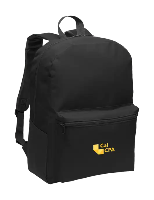 Casual Black Lightweight Laptop Backpack w/CalCPA Logo