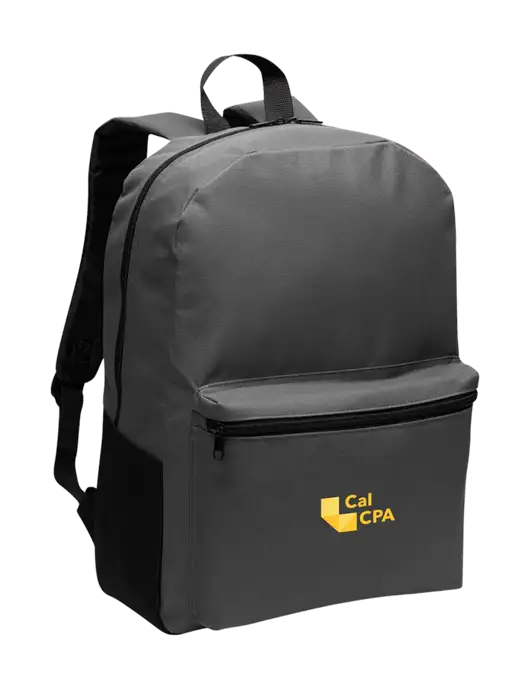 Casual Dark Charcoal Lightweight Laptop Backpack w/CalCPA Logo
