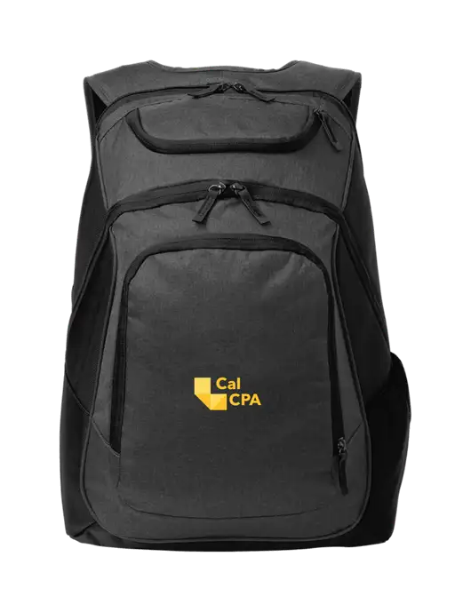 Executive Graphite Heather/Black Laptop Backpack w/CalCPA Logo