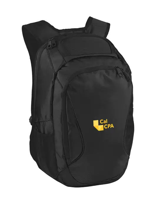 Stealth Black Laptop Backpack w/CalCPA Logo
