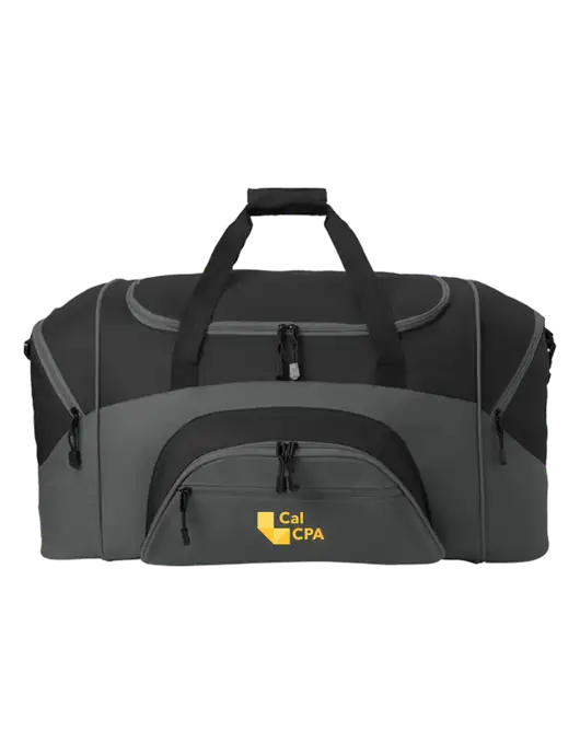 Standard Colorblock Black/Dark Grey Sport Duffel w/CalCPA Logo