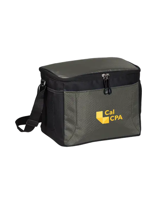 12 Can Grey/Black Cube Cooler w/CalCPA Logo