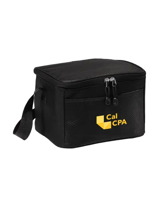 6 Can Black/Black Cube Cooler w/CalCPA Logo