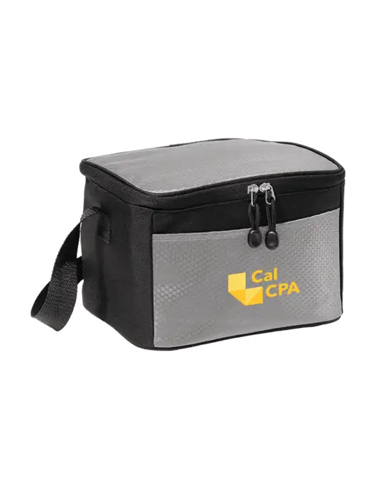 6 Can Grey/Black Cube Cooler w/CalCPA Logo