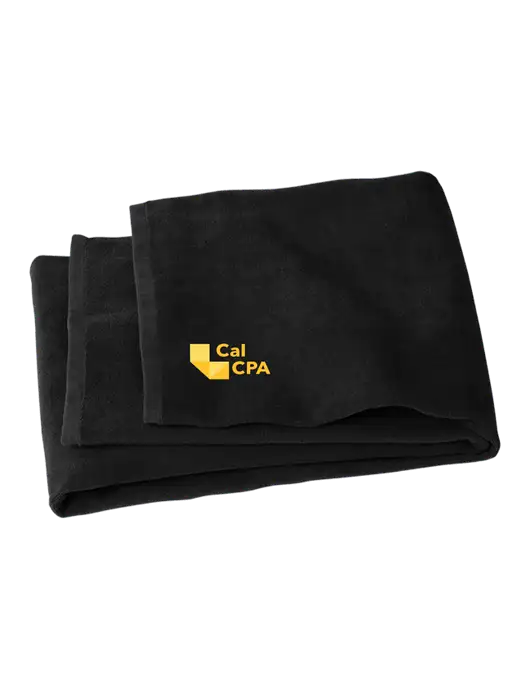 Black Beach Towel w/CalCPA Logo