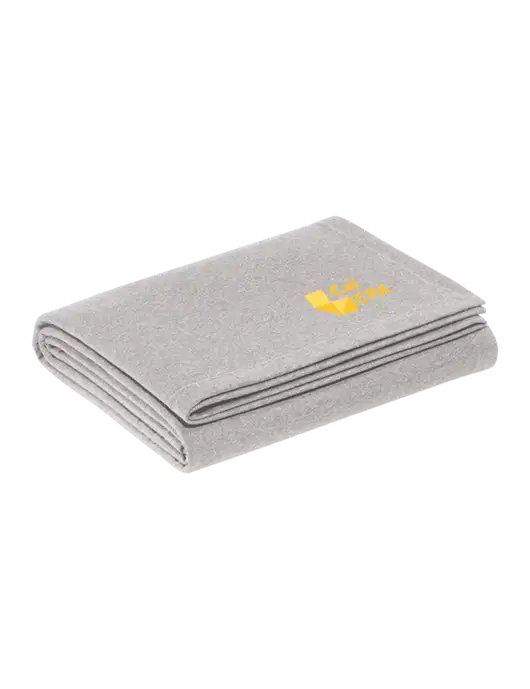 Recycled Light Heather Grey Blanket w/CalCPA Logo