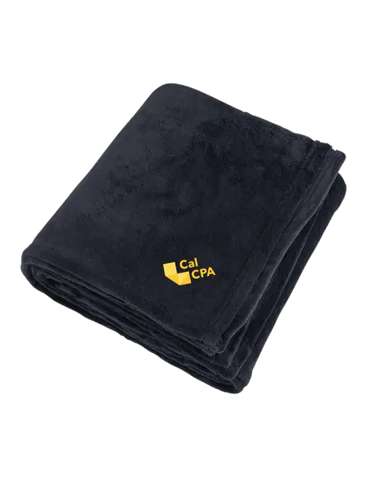 Mountain Lodge Black Blanket w/CalCPA Logo
