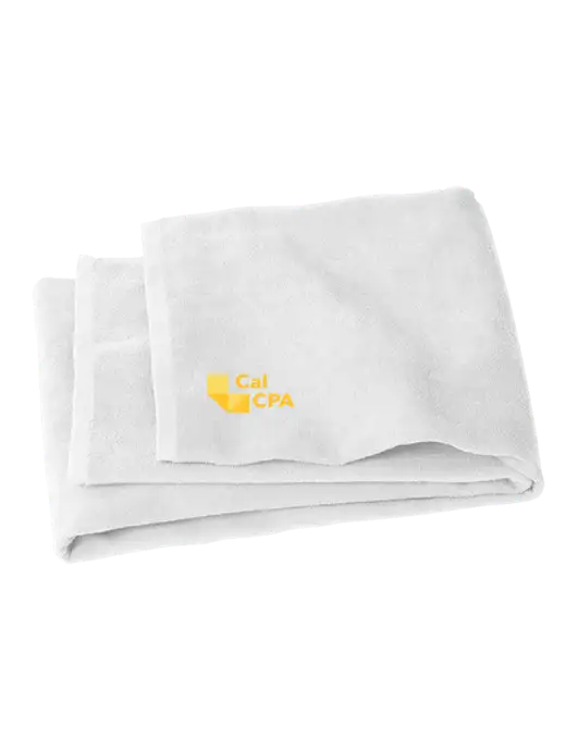 White Beach Towel w/CalCPA Logo