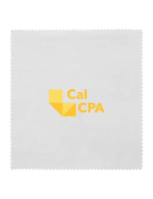 Microfiber Cleaning Cloth, 6 x 6 w/CalCPA Logo