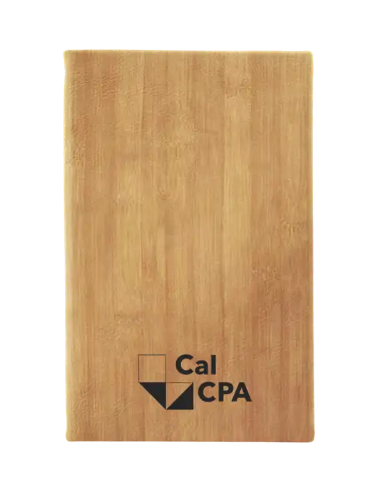 Bamboo Leatherette 5.25 x 8.25 Journal w/CalCPA Logo