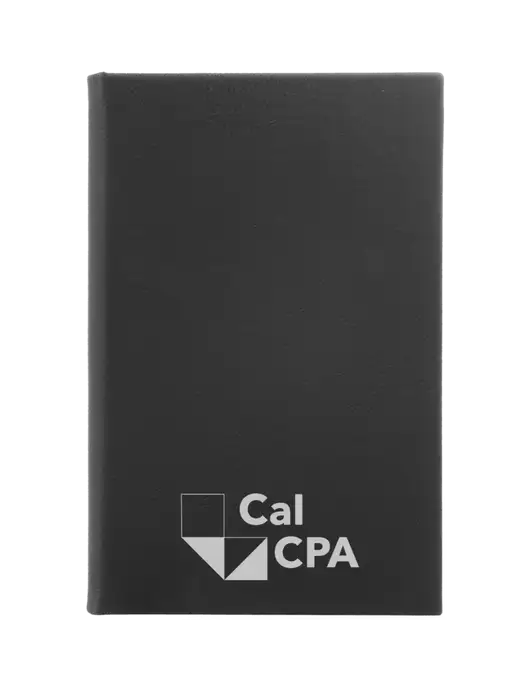 Black Leatherette 5.25 x 8.25 Journal w/CalCPA Logo