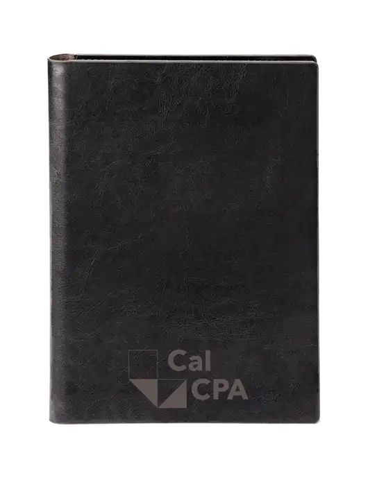 Fabrizio Black 7 x 9.625 Padfolio & Notepad w/CalCPA Logo